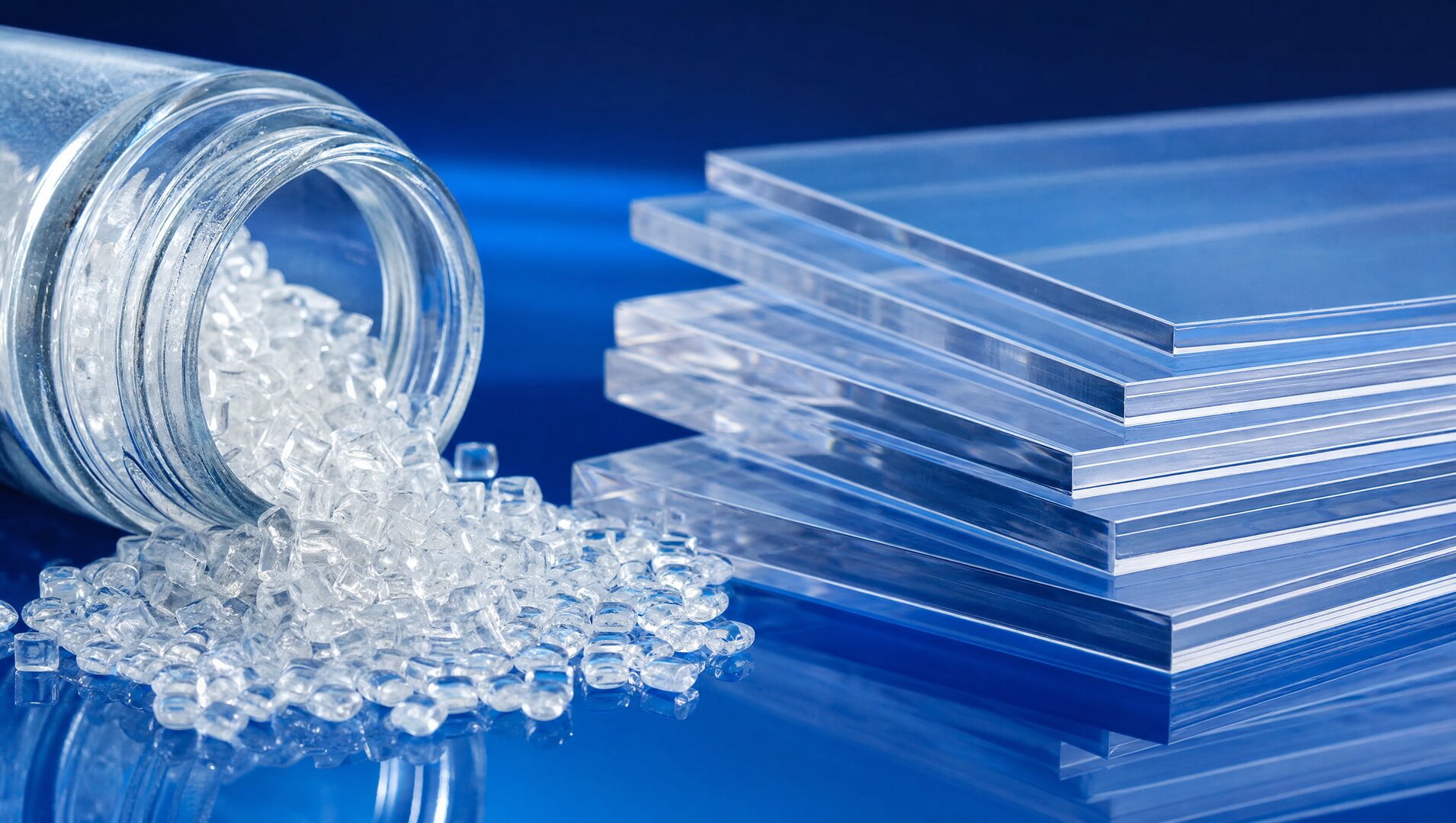 Recycled PET pellets and sheet material
